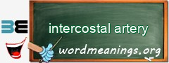 WordMeaning blackboard for intercostal artery